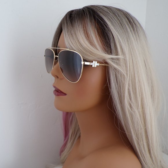 Tiffany & Co. Mother of Pearl Pilot Shades, Gradient Pearlescent T Logo TF3080 main image 4